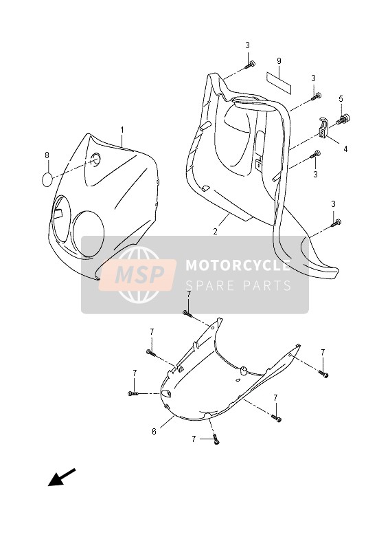 Yamaha YN50 2013 Bouclier de jambe pour un 2013 Yamaha YN50